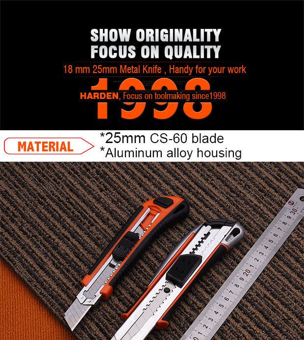 Buy Professional 25mm Heavy Duty Safety Metal Pocket Knife Utility Carpet  Knife Cutter from Shanghai Harden Tools Co., Ltd., China